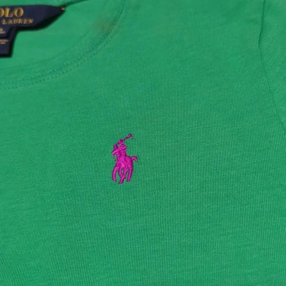 Girls Polo Ralph Lauren Short Sleeve T-shirt Green Medium 8/10 - Picture 3 of 5